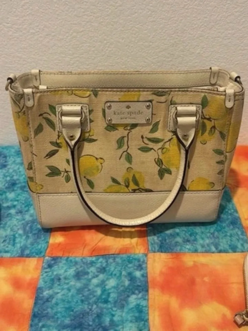 Lemon Print Kate Spade purse and matching wallet retired print